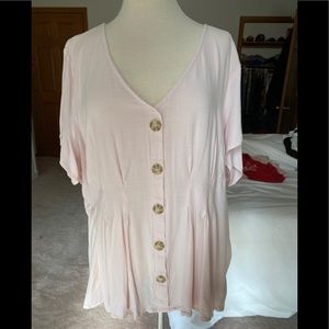 Torrid pink button top